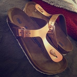 Gold Birkenstocks NWOT